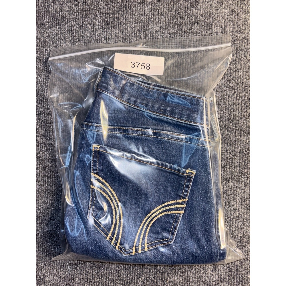 Hollister Skinny Jeans Women 0R Blue Denim Stretch Low Rise Embroidered‎ Pocket - Picture 9 of 10